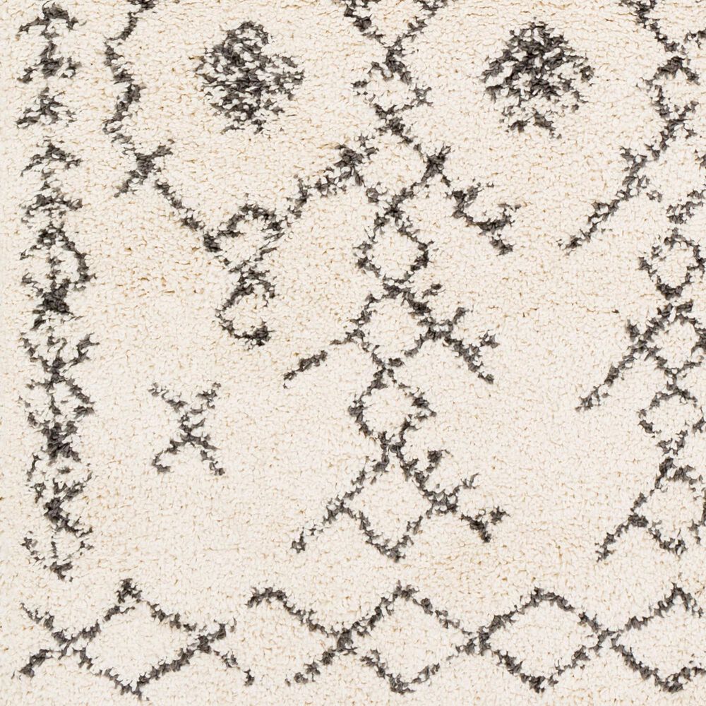 Surya Berber Shag BBE2302 5&#39;3&quot; x 7&#39;3&quot; Charcoal and Light Beige Area Rug, , large