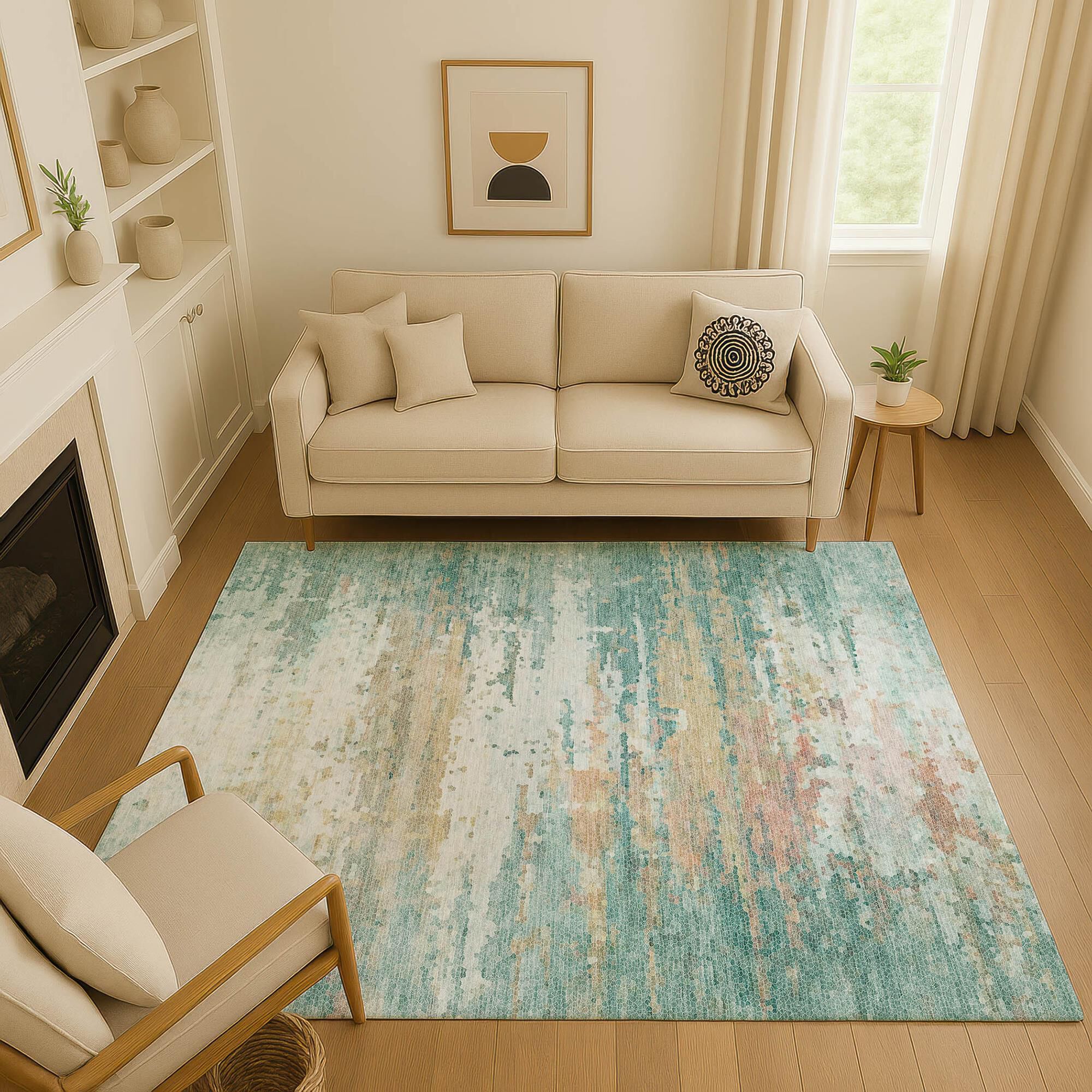 Dalyn Rug Company Lumara Seafoam 3' x 5' Indoor/Outdoor Area Rug