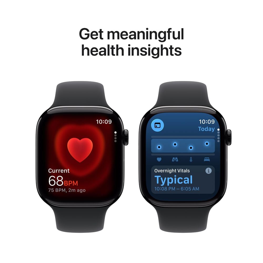 Apple Watch Series 11 &#40;GPS+Cellular&#41; 46mm Jet Black Aluminum Case with Black Sport Band - M/L - Jet Black - &#40;2025&#41;&#40;Pre-Order&#41;, , large