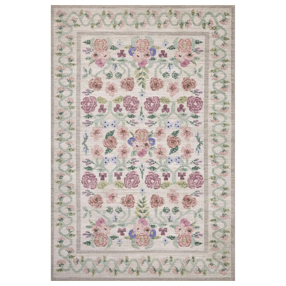 Rifle Paper Co Rosa 5" x 7"6" Ivory Area Rug, , large