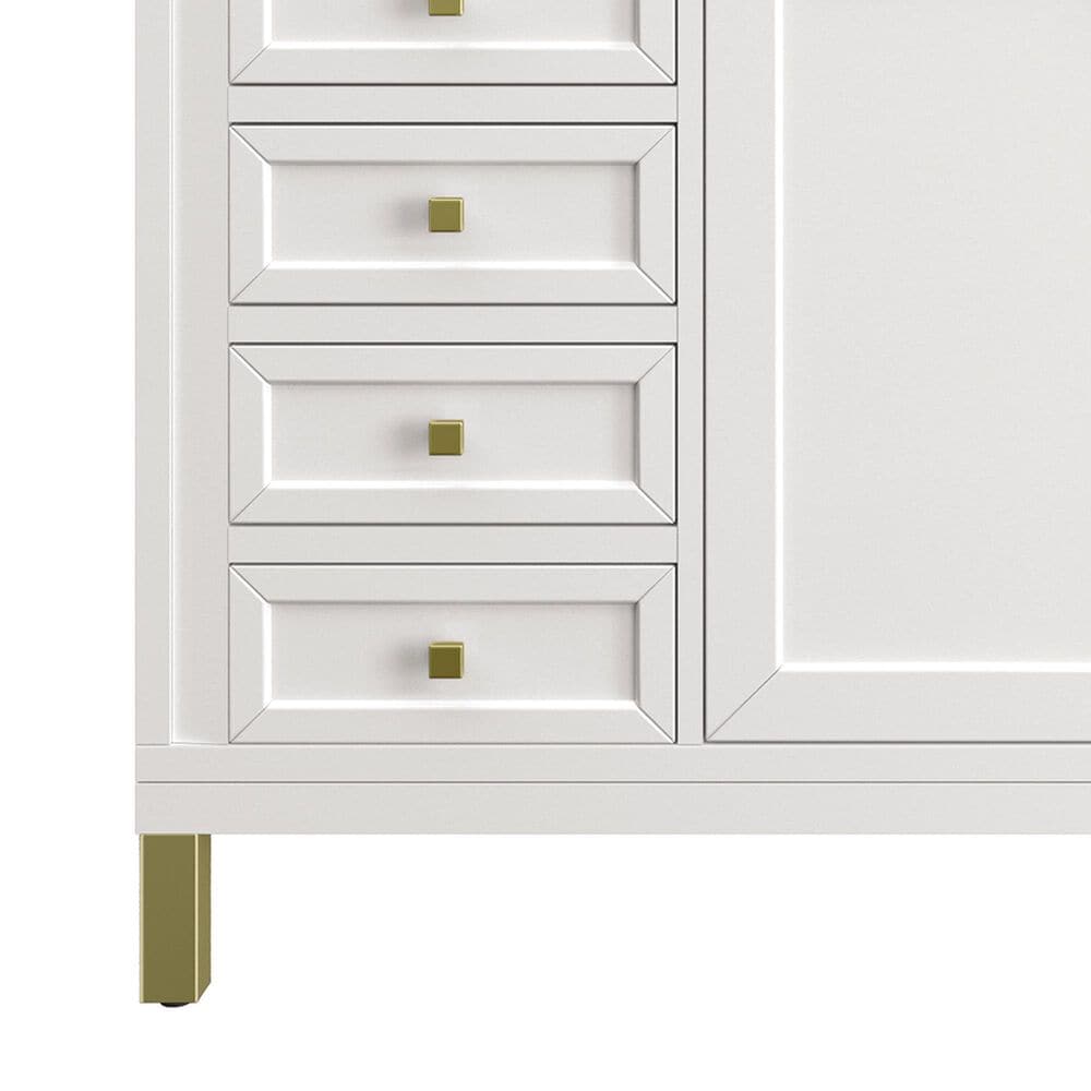 James Martin Vanities Chicago 60&quot; Double Bathroom Vanity in Glossy White with 3 cm Lime Delight Quartz Top and Rectangular Sinks, , large