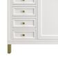 James Martin Vanities Chicago 60" Double Bathroom Vanity in Glossy White with 3 cm Lime Delight Quartz Top and Rectangular Sinks, , large