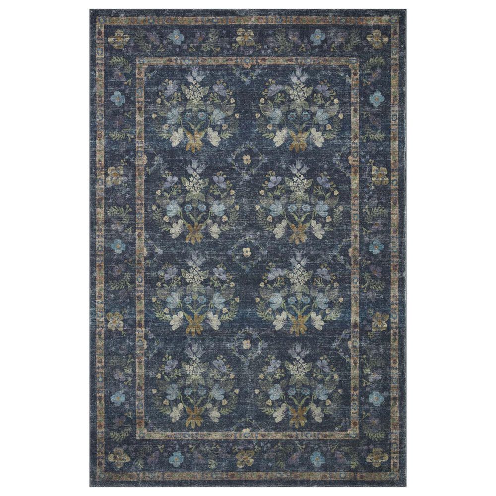 Rifle Paper Co. x Loloi Courtyard 3"6" x 5"6" Seville Navy Area Rug, , large