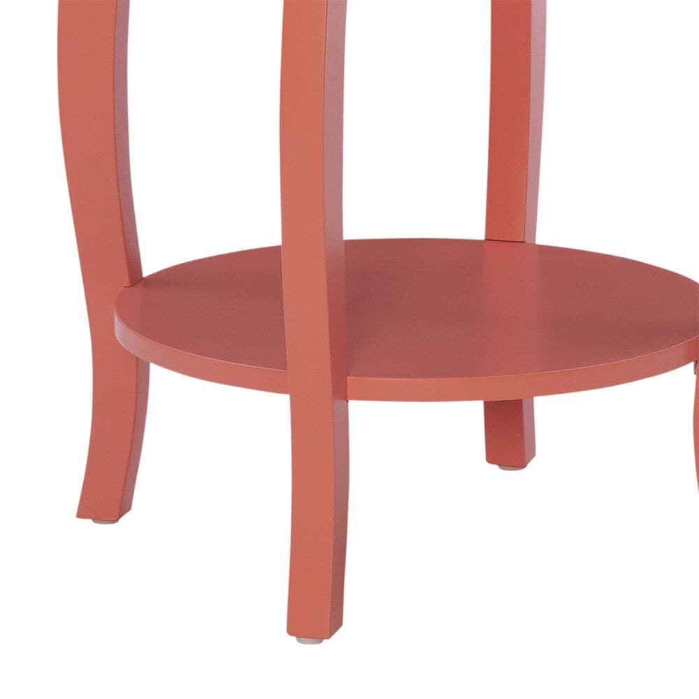 Linon Home Decor Aura Round Side Table in Coral, , large