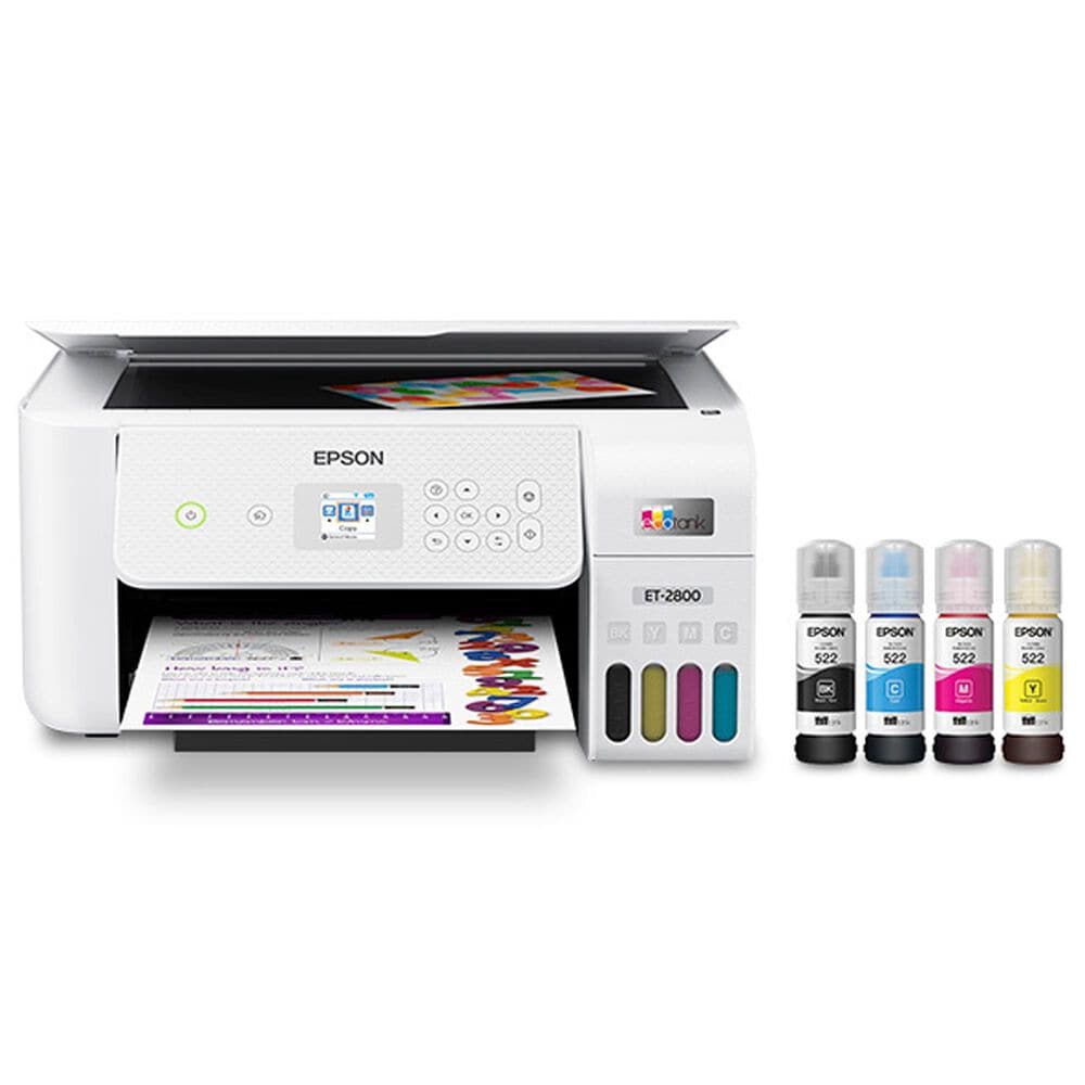 Epson EcoTank ET-2800 Wireless All-in-One Supertank Inkjet Printer in White, , large