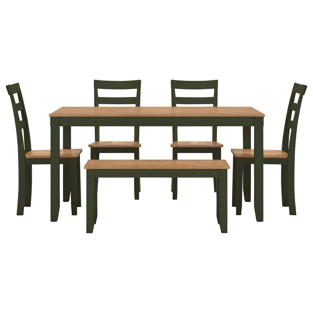 Ashley Gesthaven 6-Piece Rectangular Dining Set in Light Natural and Green, , large