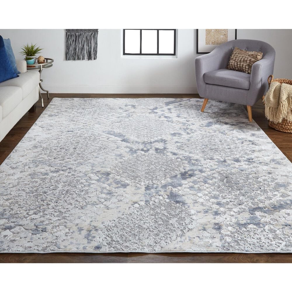 Feizy Laina 5&#39;7&quot; x 10&#39; Blue and Gray Area Rug, , large