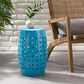 Hearth and Haven Lilac Outdoor Metal Side Table with Cylindrical Design in Blue, , large