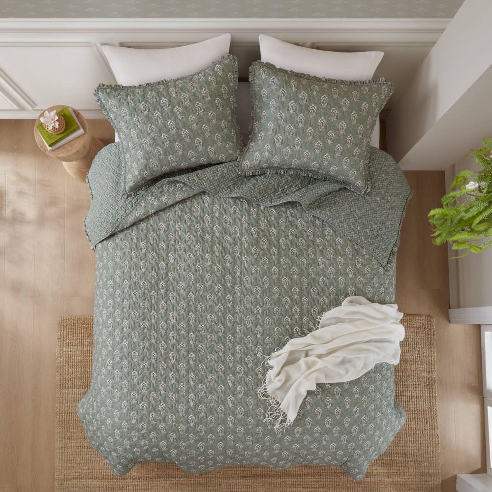 Hampton Park Linwood 3-Piece King/California King Quilt Set in Sage Green, , large