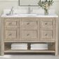 James Martin Vanities Breckenridge 48" Single Vanity in Whitewashed Oak with Single Hole 3 cm White Zeus Quartz Top & Backsplash, , large
