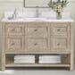 James Martin Vanities Breckenridge 48" Single Vanity in Whitewashed Oak with Single Hole 3 cm White Zeus Quartz Top & Backsplash, , large