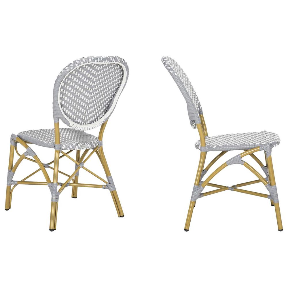 Safavieh Lisbeth Stacking Side Chair in Grey and White &#40;Set of 2&#41;, , large