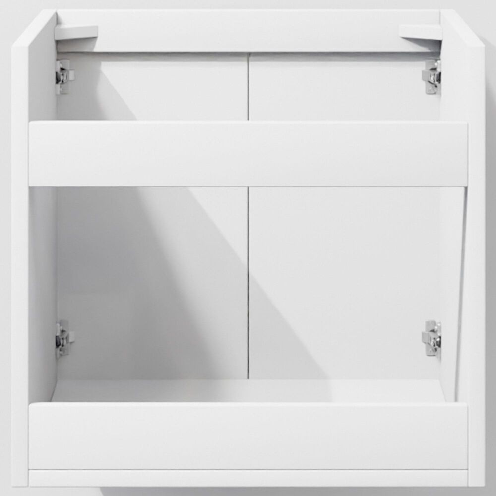 Lexora Home Geneva 24" Single Bathroom Vanity in Glossy White with 2 cm White Carrara Marble Top and Rectangular Sink, , large