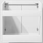Lexora Home Geneva 24" Single Bathroom Vanity in Glossy White with 2 cm White Carrara Marble Top and Rectangular Sink, , large