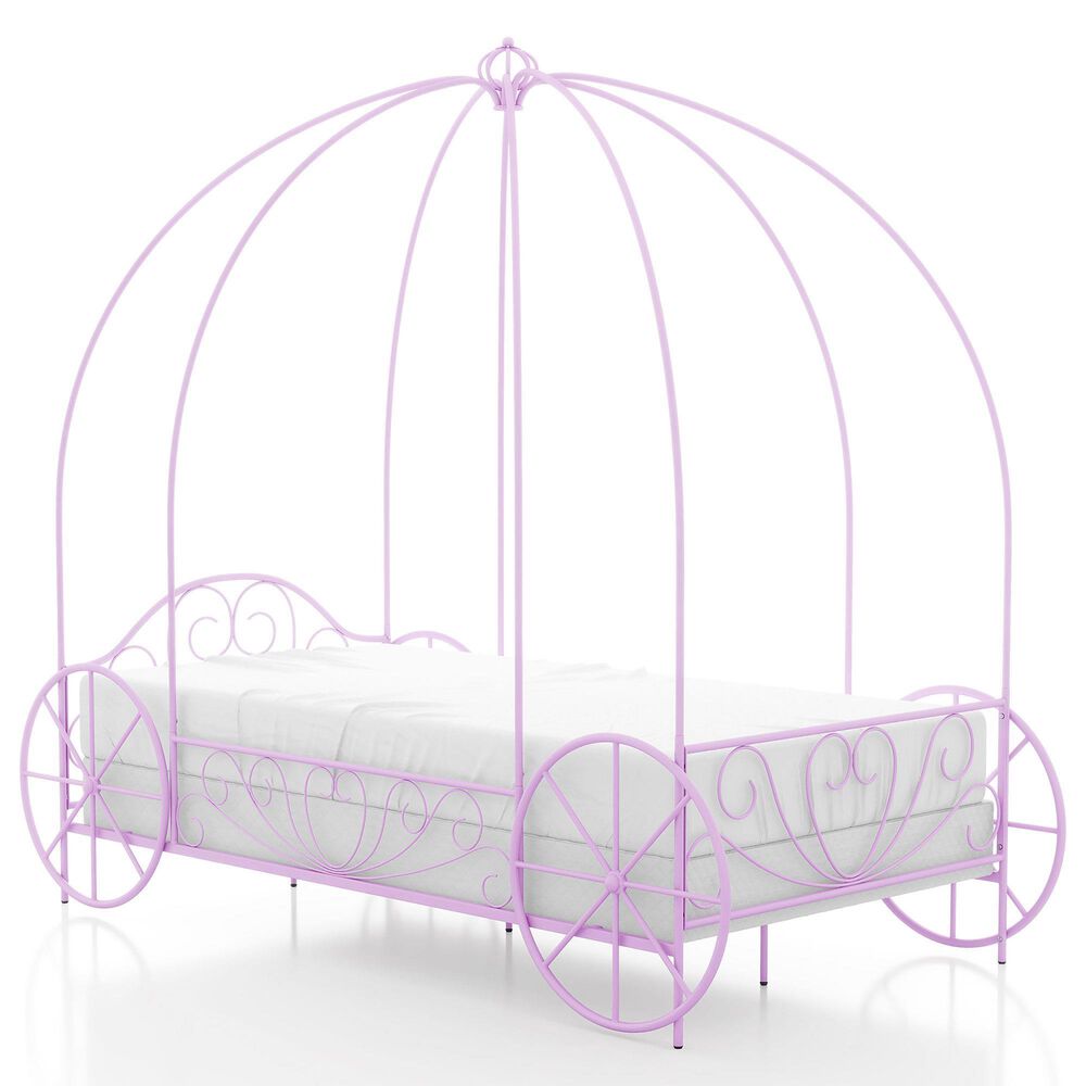 Furniture of America Carriage Twin Canopy Bed in Lilac, , large