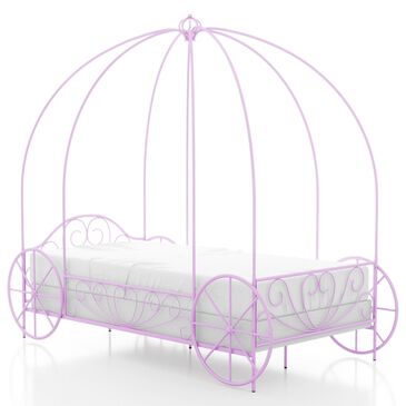Furniture of America Carriage Twin Canopy Bed in Lilac, , large