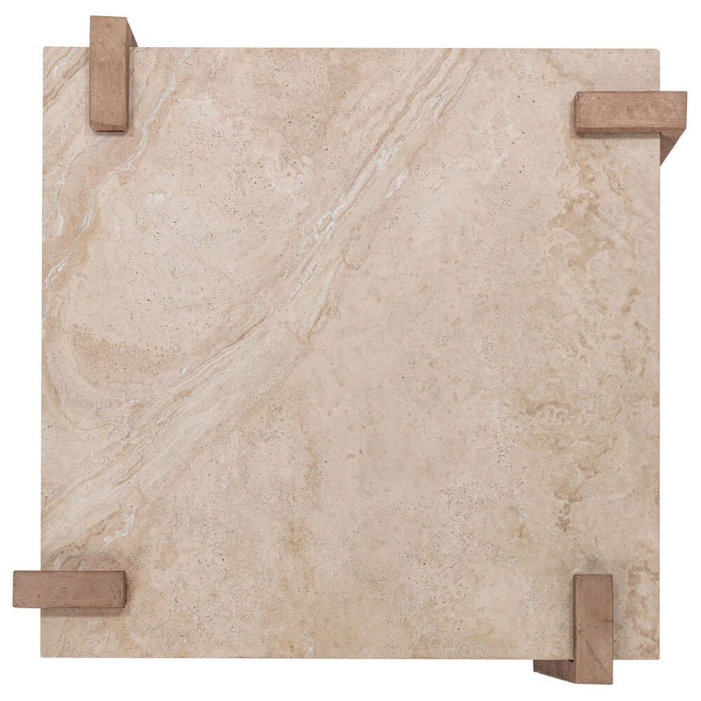 Classic Home Ruare 40&quot; Square Coffee Table in Distressed Brown, , large