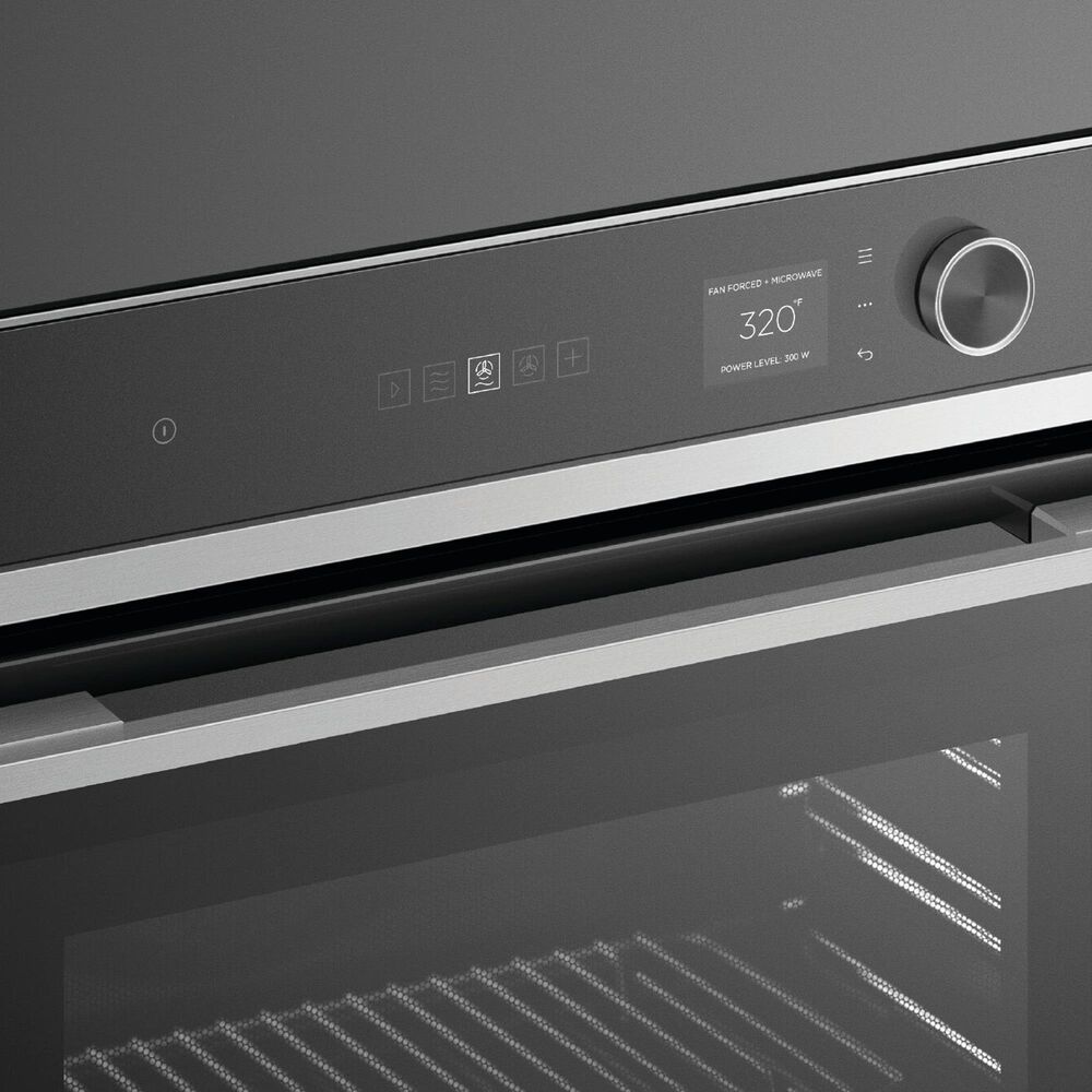 Fisher and Paykel Series 7 24" Contemporary Smart Compact Convection Speed Oven in Black, , large