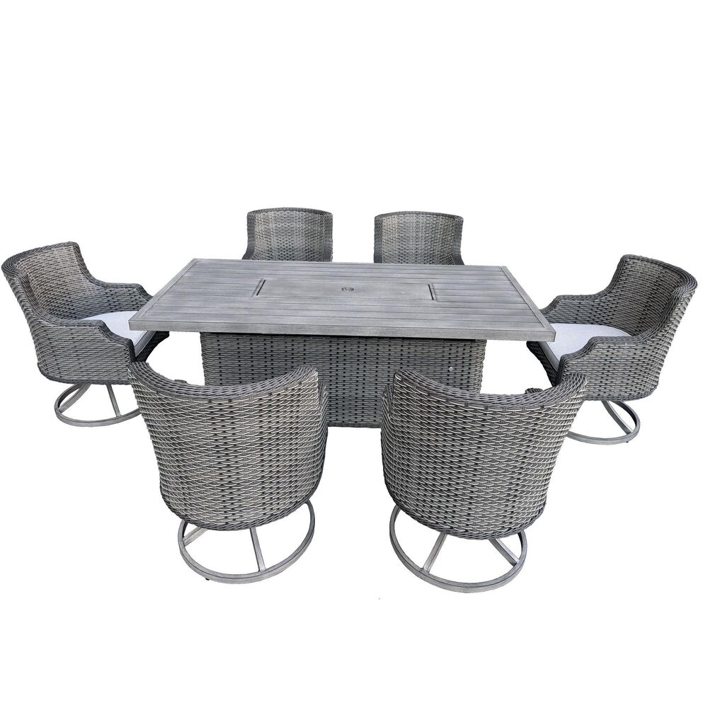 World Source 7-Piece Dining Set in Gray, , large
