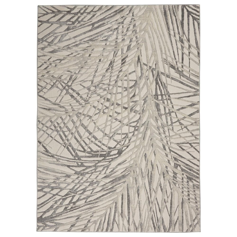 Nourison Rustic Textures Ivory and Grey 3"11" x 5"11" Area Rug, , large