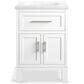 Kohler Quo 24" Single Bathroom Vanity in White with 3 cm Pure White Quartz Top and Oval Sink, , large