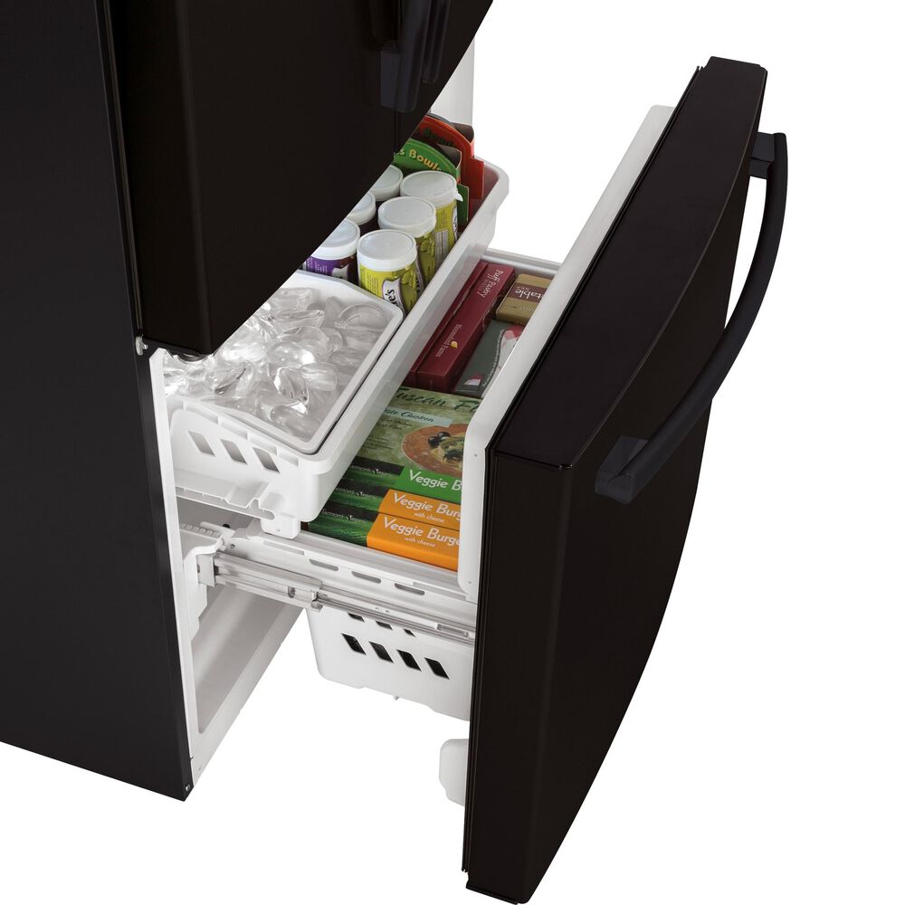 GE Appliances 18.6 Cu. Ft. Counter-Depth French-Door Refrigerator in Black, , large