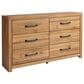 Ashley Pasklyn 6-Drawer Dresser in Rich Honey Brown, , large