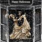 The Gerson Company 2-Piece Spinning Water Globe Halloween House Set, , large