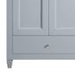 37B Claudine 30" Single Bathroom Vanity in Soft Blue with Glossy White Composite Stone Top and Backsplash, , large