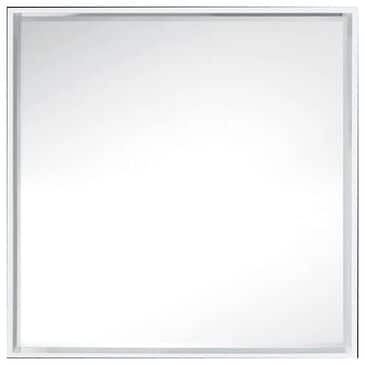 James Martin Vanities Milan 35.4" Square Bathroom Mirror in Glossy White, , large