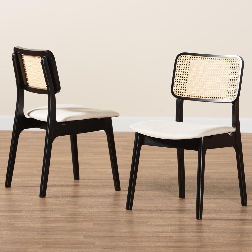 Baxton Studio Dannon Side Chair in Black and Light Brown (Set of 2), , large