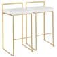 Lumisource Fuji Stackable Barstool with White Velvet Cushion in Gold (Set of 2), , large