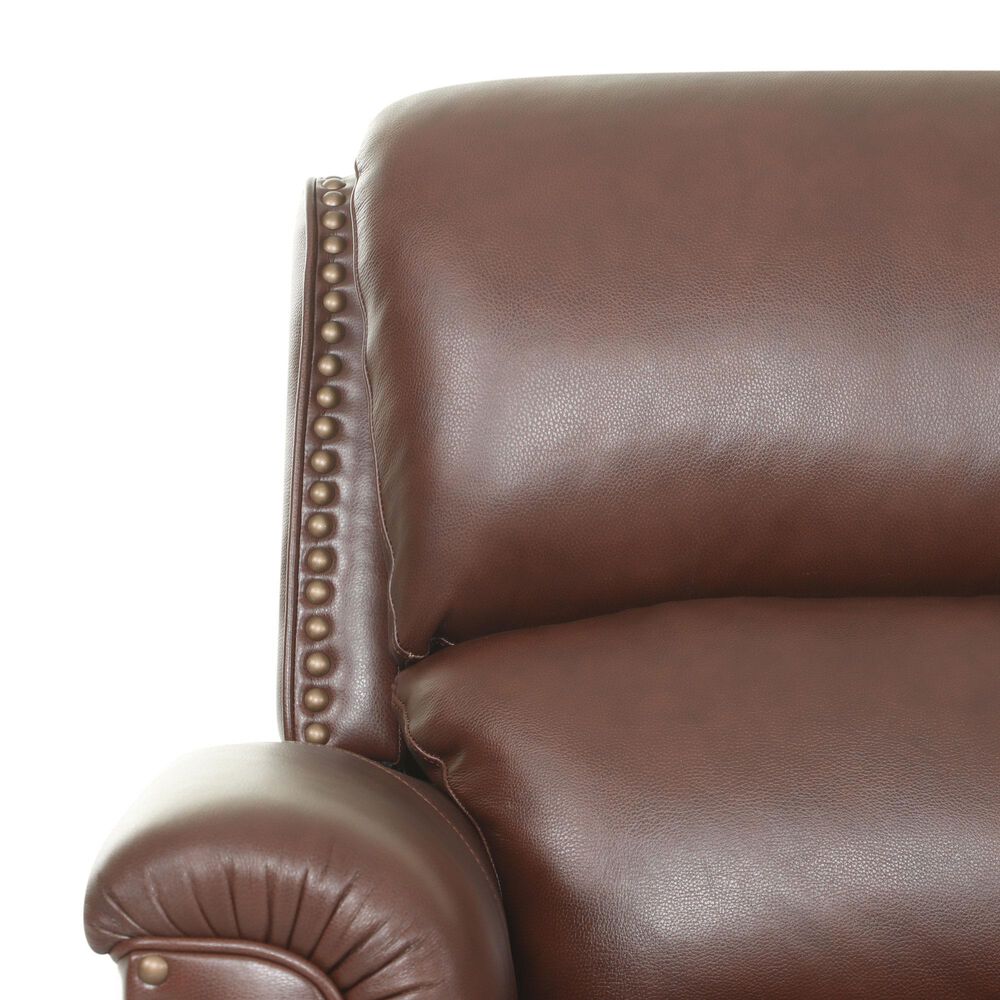 Chateau d'Ax 3-Piece Stationary Leather Living Room Set with Recliner in Red Brown, , large