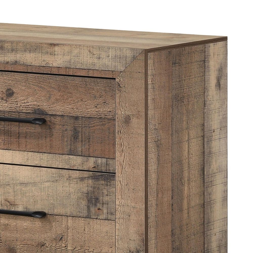 Crown Mark Elmer 2 Drawer Nightstand in Rustic Brown, , large