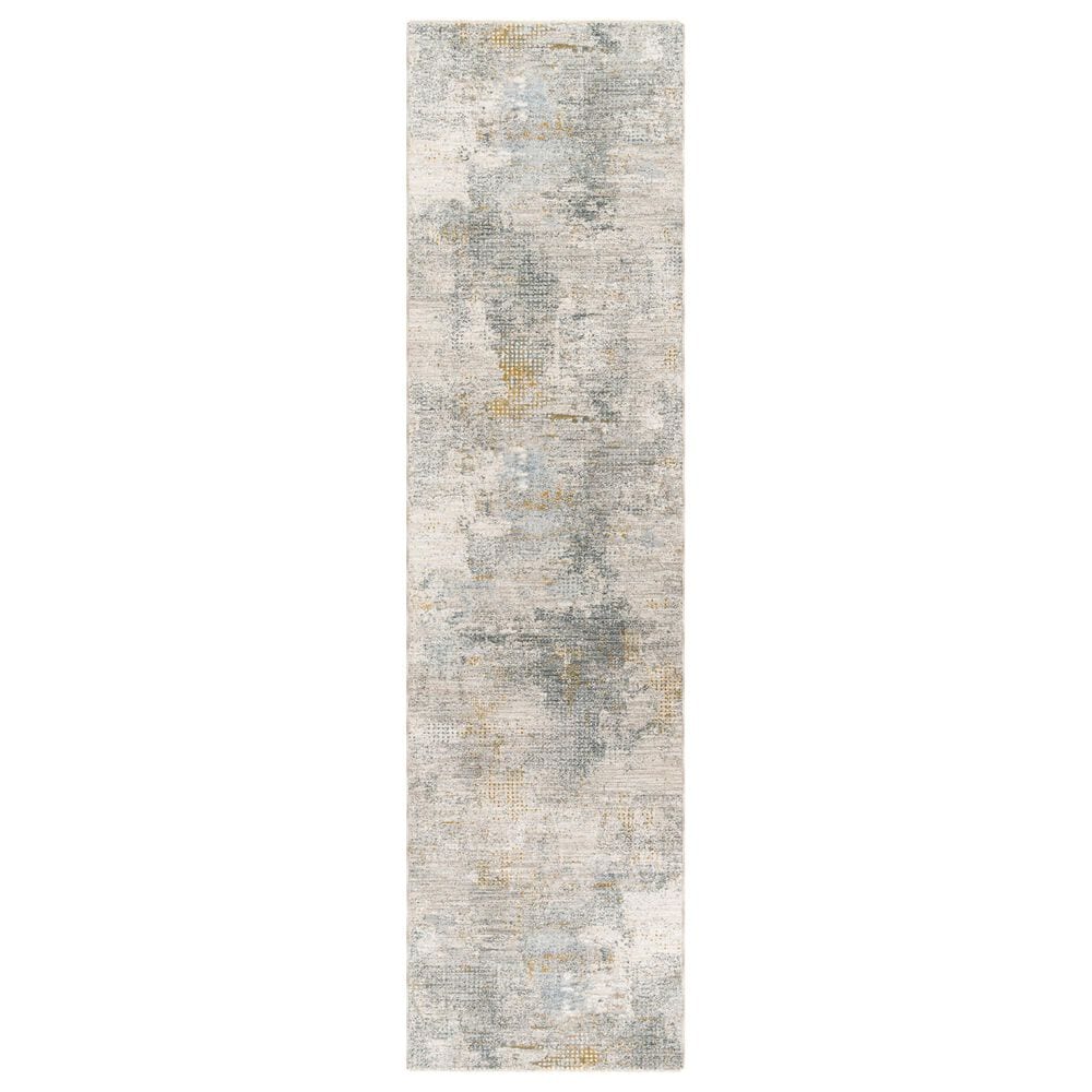 Surya Dresden DRE-2321 Medium Gray, Gray, White, Denim, Mustard and Light Slate 2"7" x 7"3" Runner, , large