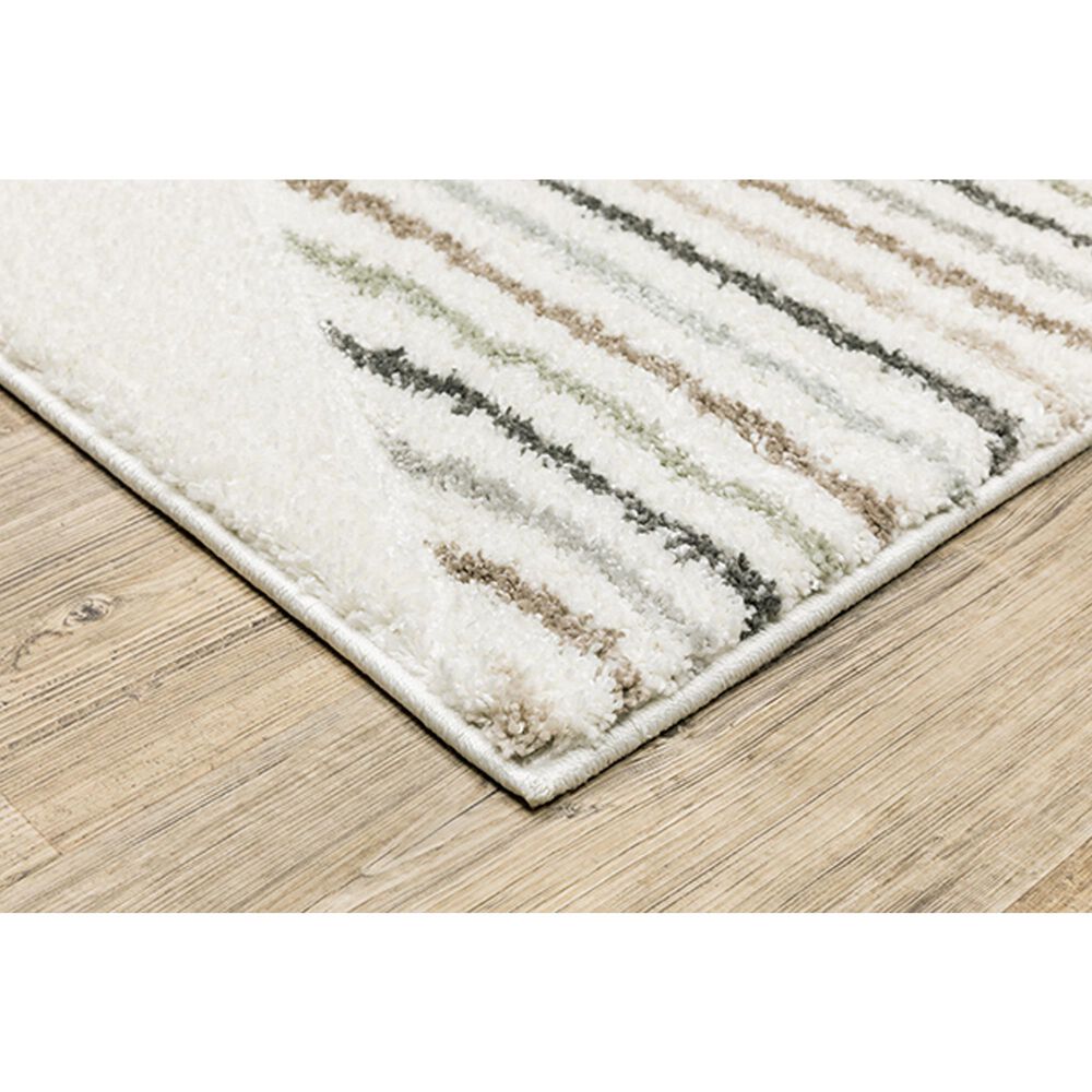 Oriental Weavers Cambria Diamond Stripe 1&#39;10&quot; x 7&#39;6&quot; Beige Runner, , large