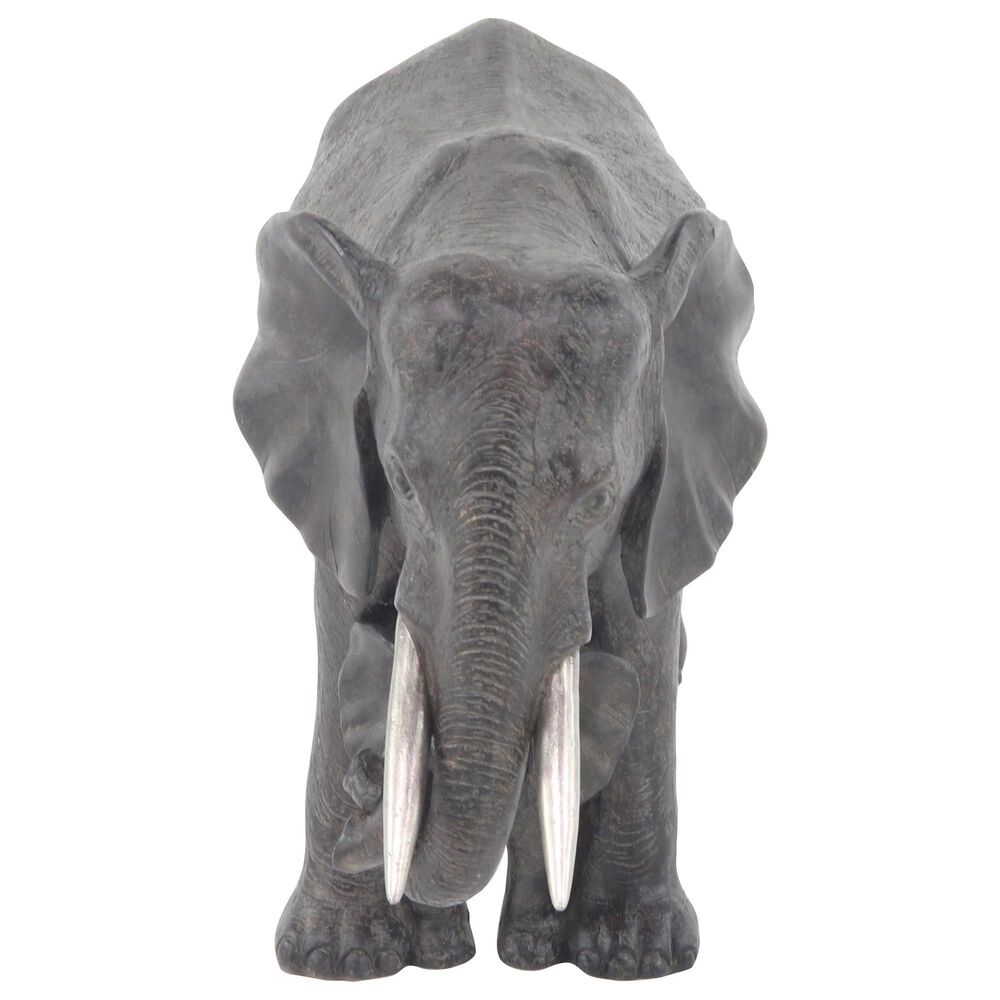 Maple and Jade Eclectic Elephant Sculpture in Dark Grey, , large