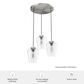 Hunter Vidria 3-Light Round Pendant Cluster in Brushed Nickel, , large