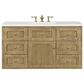 James Martin Vanities Laurent 48" Single Bathroom Vanity in Light Natural Oak with 3 cm White Zeus Quartz Top and Rectangular Sink, , large