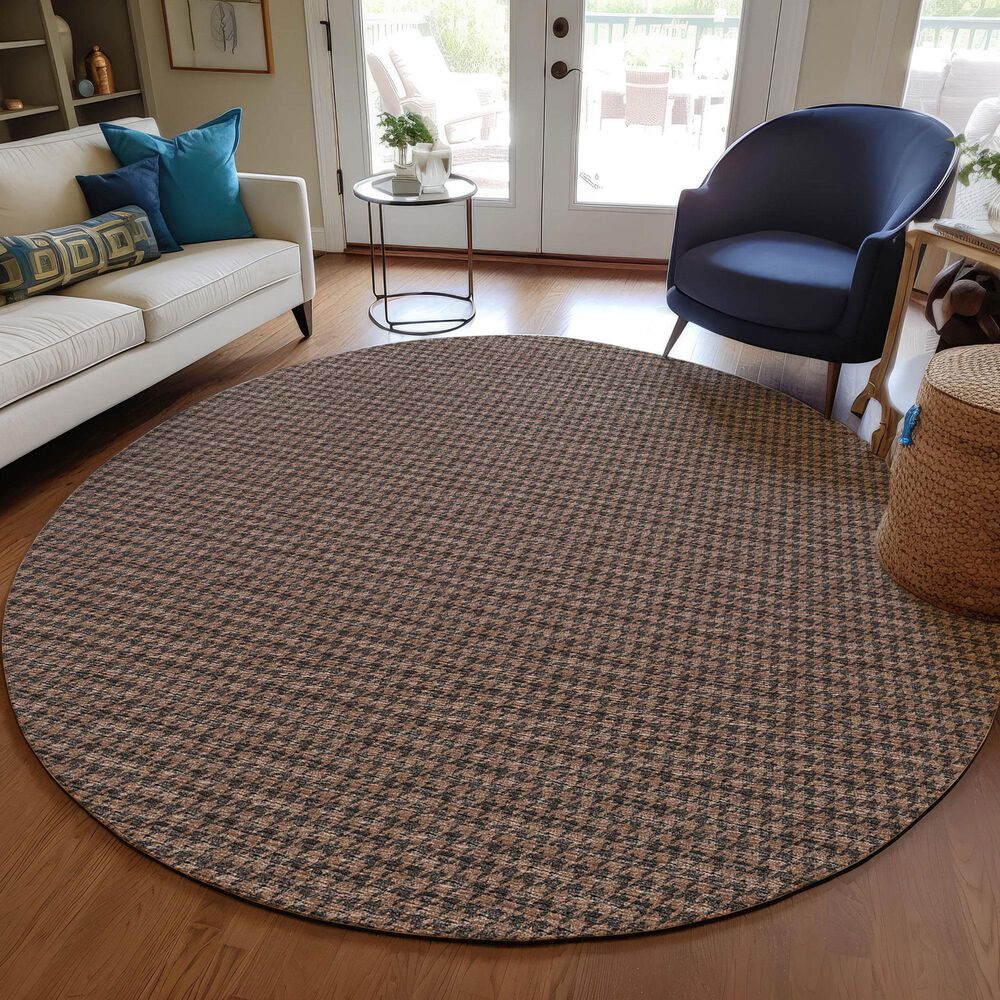 Dalyn Rug Company Hinton 6&#39; Round Chocolate Indoor/Outdoor Area Rug, , large