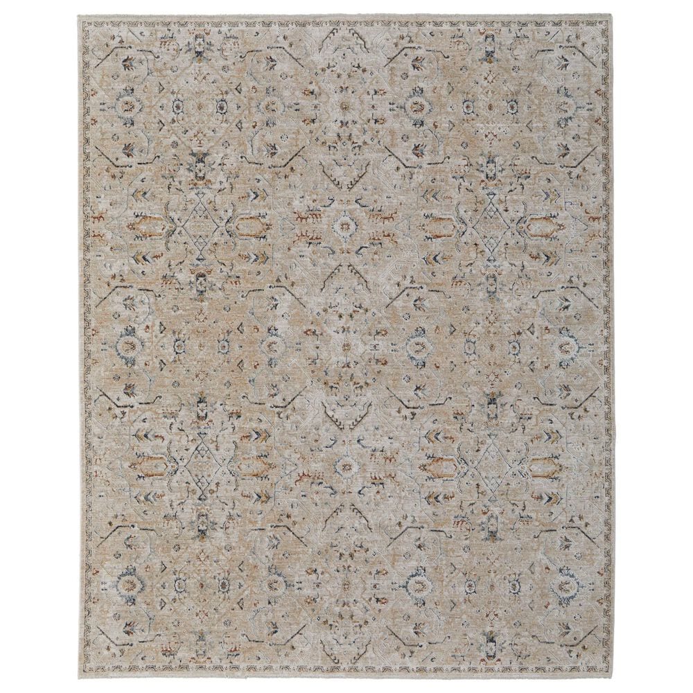 Feizy Pasha 39M6F 2" x 3" Beige and Blue Area Rug, , large