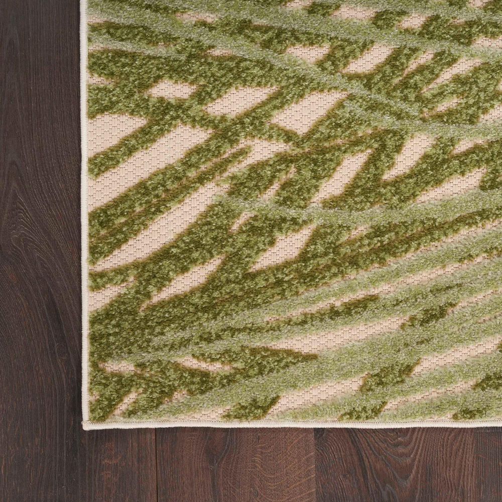 Nourison Aloha ALH41 3'6" x 5'6" Ivory and Green Indoor/Outdoor Area Rug, , large