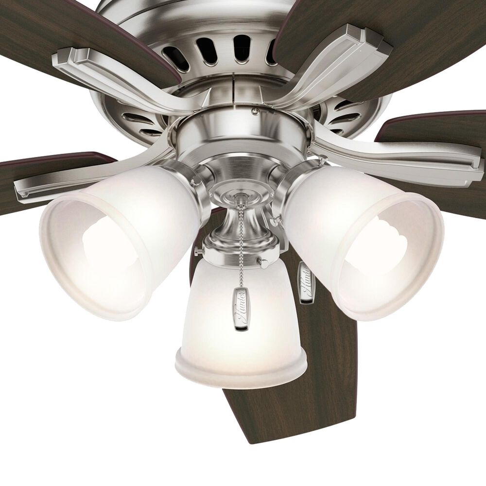 Hunter Newsome 52&quot; Ceiling Fan with 3 Lights in Brushed Nickel, , large