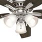 Hunter Newsome 52" Ceiling Fan with 3 Lights in Brushed Nickel, , large