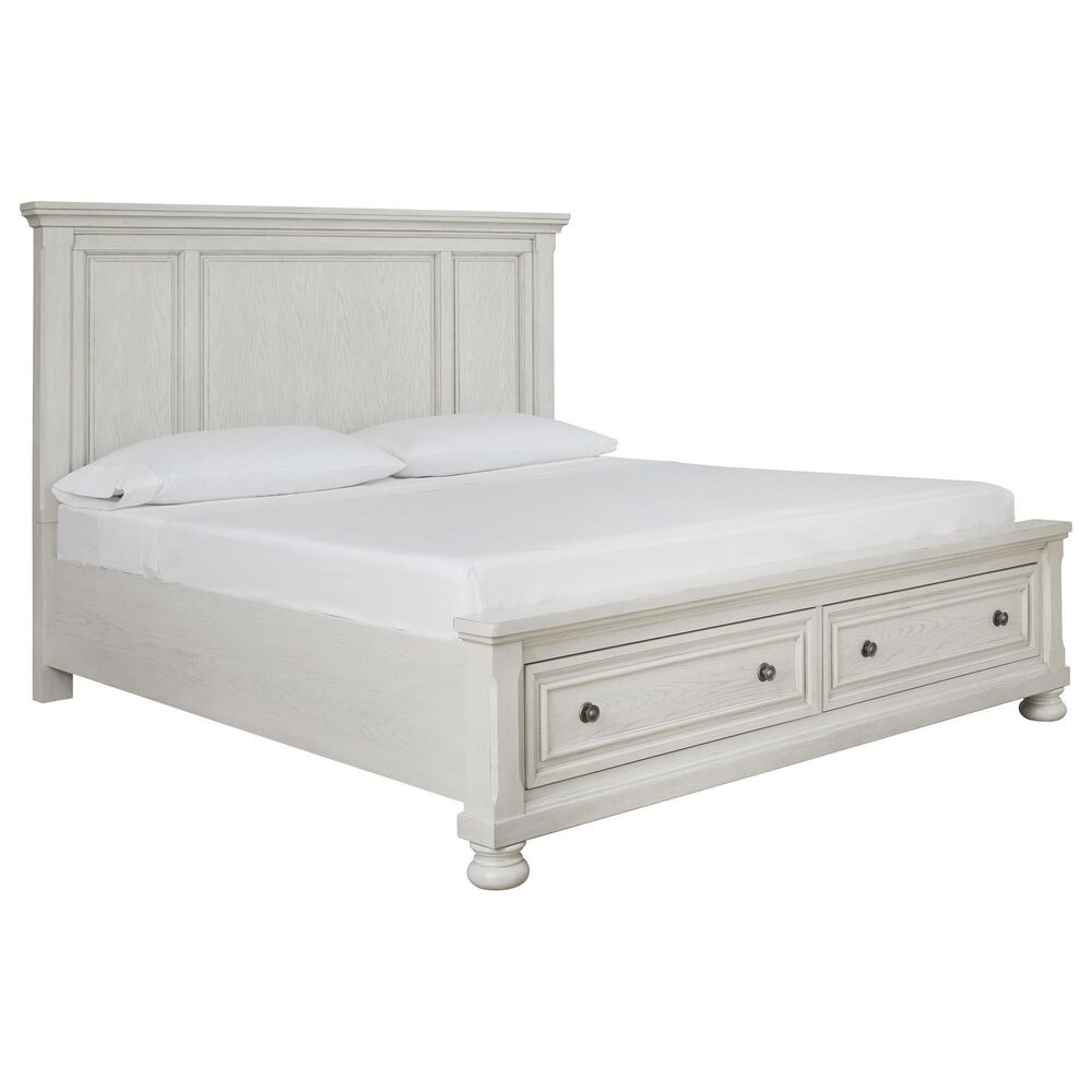 Ashley Robbinsdale California King Panel Storage Bed in Antique White, , large