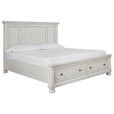 Ashley Robbinsdale California King Panel Storage Bed in Antique White, , large