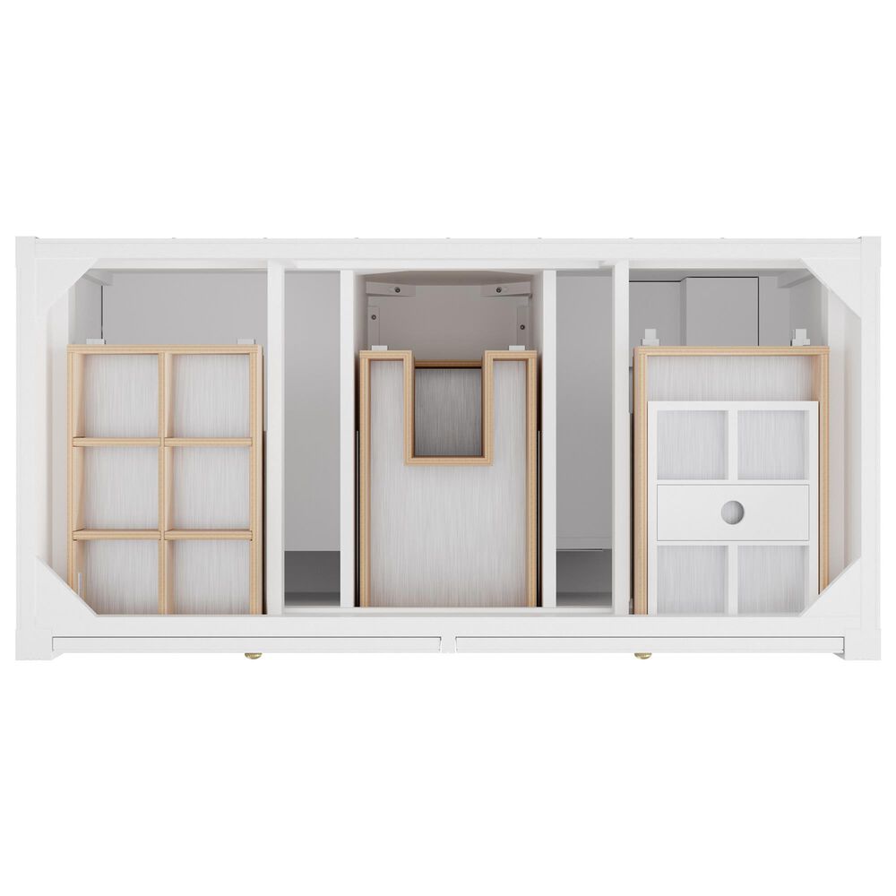 James Martin Bellshire 48" Single Bathroom Vanity in Bright White with 3 cm Victorian Silver Silestone Top, Rectangular Sink and FreePower Wireless Charger, , large