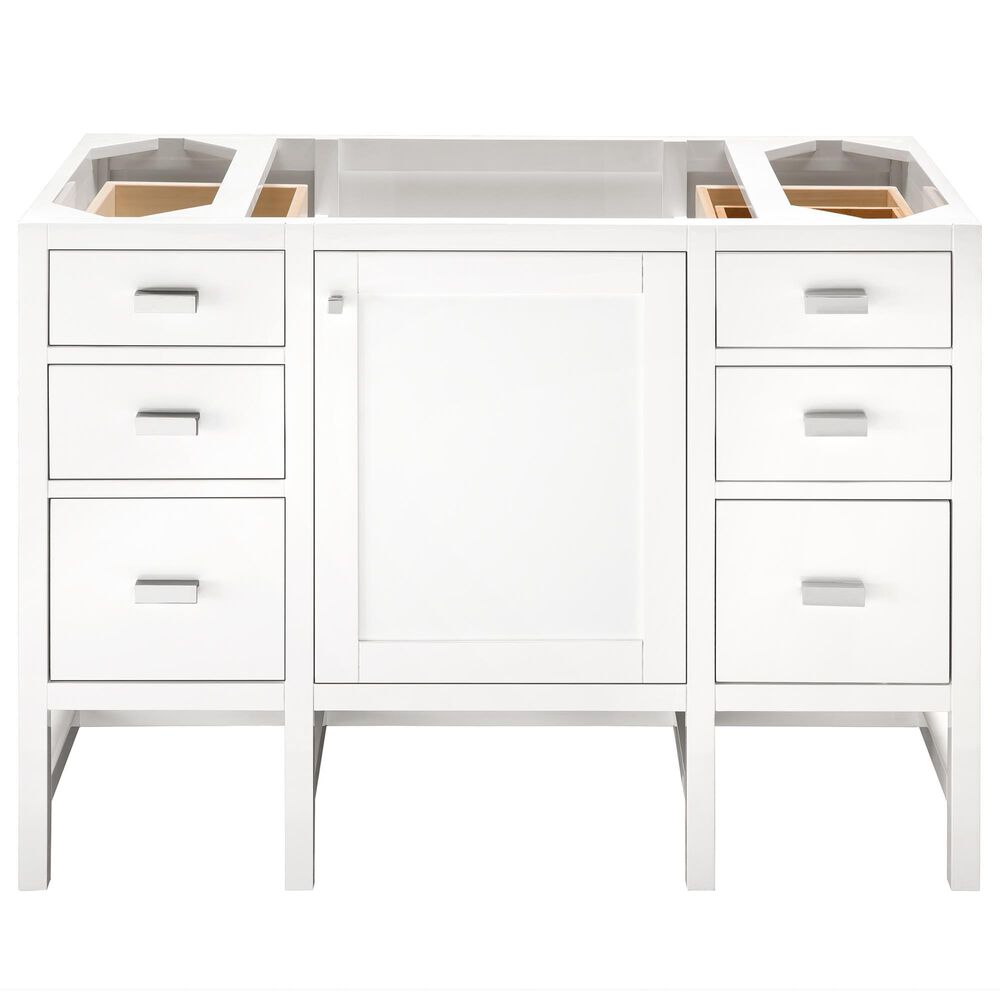 James Martin Vanities Addison 48" Single Bathroom Vanity in Glossy White with 3 cm Lime Delight Quartz Top and Rectangular Sink, , large