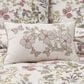 J. Queen New York Rosewood 13" x 21" Lumbar Pillow in White, Blush and Green, , large