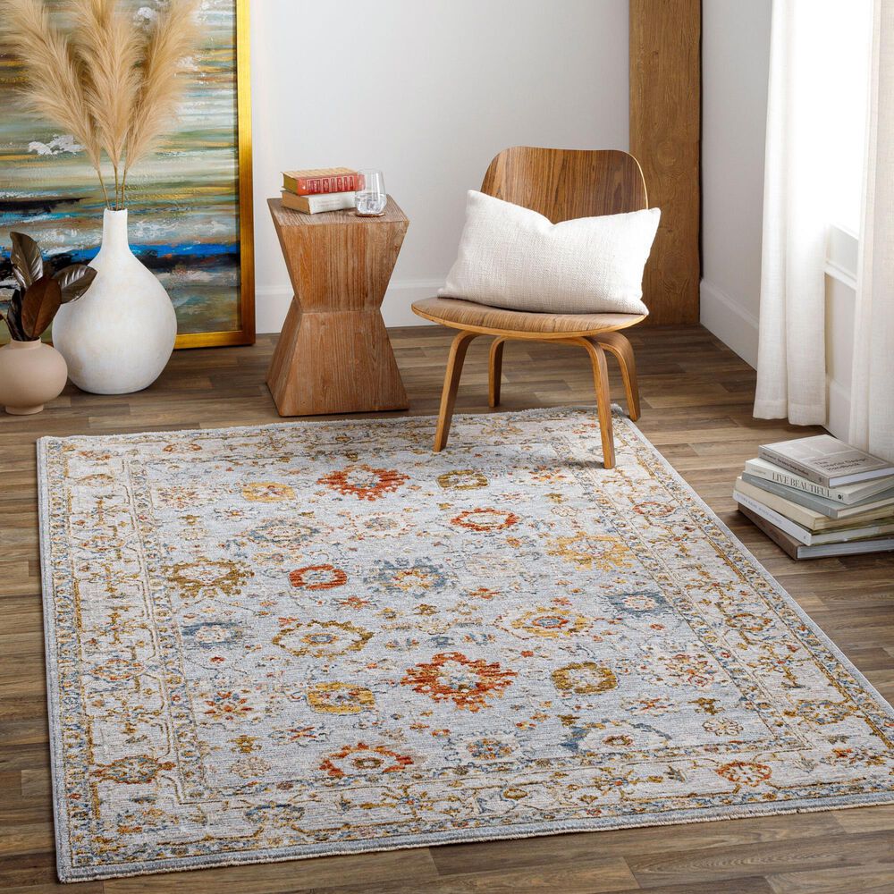 Surya Reina REN-2306 Light Gray, Cream, Denim, Rust, Mustard and Olive 12' x 15' Area Rug, , large